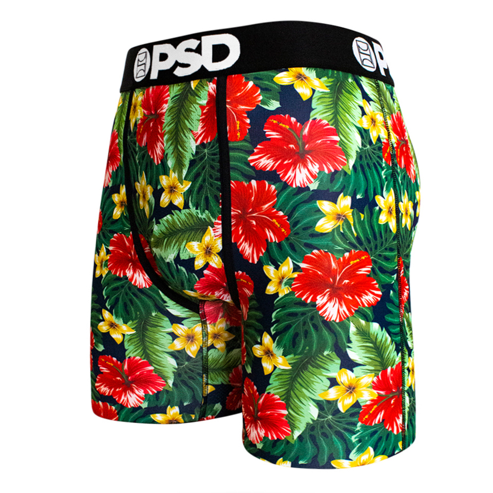 PSD Mens Floral Past Time Flowers Hibiscus Urban Athletic Boxer Briefs  Small Underwear — WatchCo